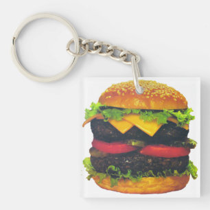 Double Deluxe Hamburger with Cheese Key Ring