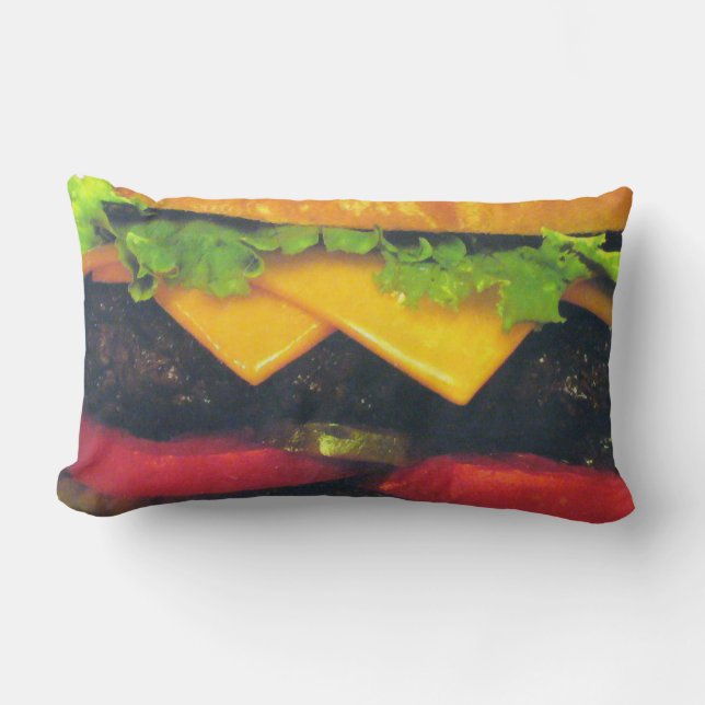 Double Deluxe Hamburger with Cheese Lumbar Cushion (Front)