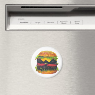 Double Deluxe Hamburger with Cheese Magnet
