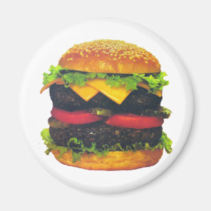 Double Deluxe Hamburger with Cheese Magnet