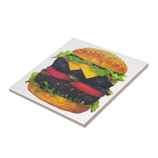 Double Deluxe Hamburger with Cheese Tile (Side)