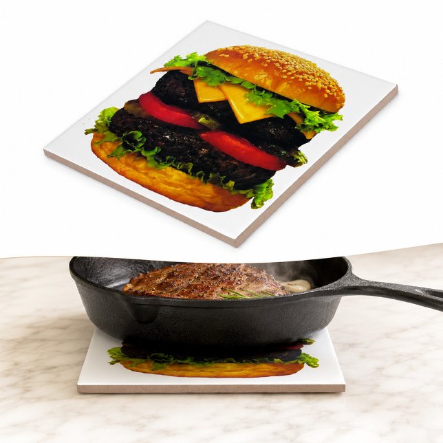 Double Deluxe Hamburger with Cheese Tile (Double Deluxe Hamburger with Cheese Tile)
