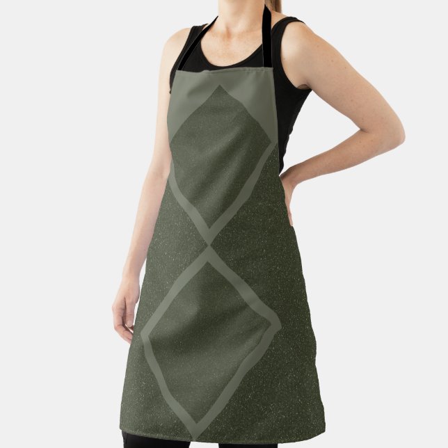 Double Diamond Moss Green Apron (Insitu)