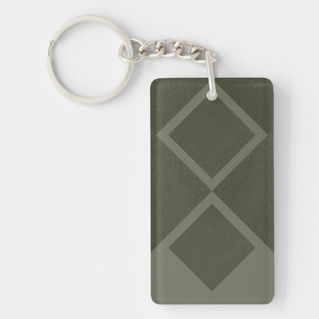 Double Diamond Moss Green Keychain – Customisable (Front)