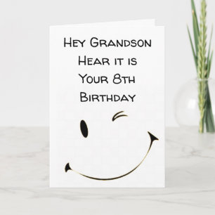 DOUBLE DIGIT *8th BIRTHDAY GRANDSON*** Card