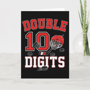 Double Digits 10th Birthday 10 Year Old Boy Hockey Card