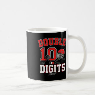 Double Digits 10th Birthday 10 Year Old Boy Hockey Coffee Mug