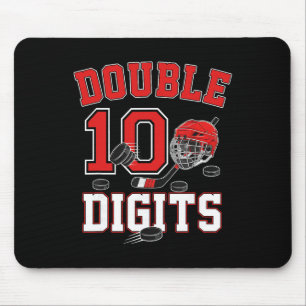 Double Digits 10th Birthday 10 Year Old Boy Hockey Mouse Pad