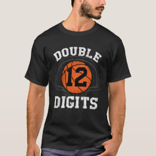 Double Digits 12Th Birthday Decorations Boy Basket T-Shirt