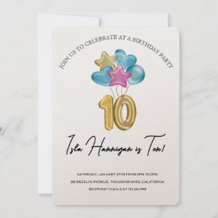 Double Digits Birthday Bash Invitation