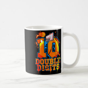 Double digits birthday boy basketball 10 year old coffee mug