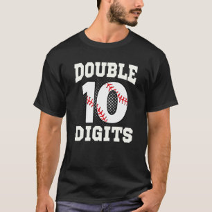 Double Digits Birthday Decorations Boy 10 Baseball T-Shirt