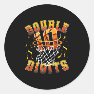 Double Digits Birthday Decorations Boy 10 Sketll 1 Classic Round Sticker