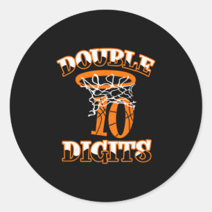 Double Digits Birthday Decorations Boy 10 Sketll 1 Classic Round Sticker