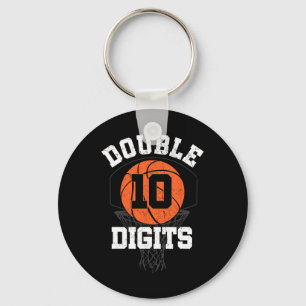 Double Digits Birthday Decorations Boy 10th Basket Key Ring