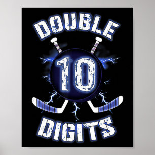 Double Digits Birthday Decorations Ice Hockey 10th