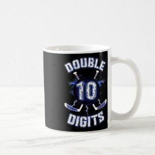 Double Digits Birthday Decorations Ice Hockey 10th Coffee Mug