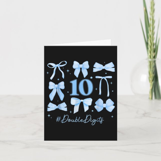 Double Digits Birthday Girl 10th Birthday Coquette Card (Front)