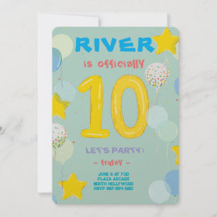 Double Digits Celebration Bash Invitation