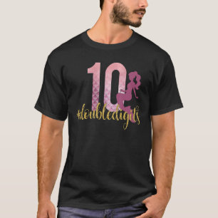 Double Digits Girls 10th Birthday Ten Mermaid Scal T-Shirt