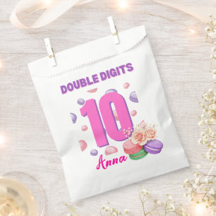 Double Digits Macaroon Teenager Birthday Girl Favour Bag