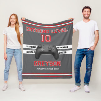 Double digits! Perfect Ten Year old Birthday  Flee Fleece Blanket