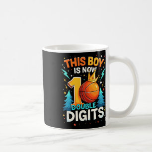 Double Digits Sketll Birthday Boy 10 Year Celebrat Coffee Mug