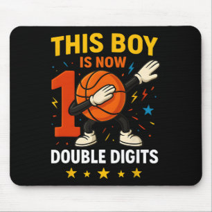 Double Digits Sketll Birthday Boy 10 Year Dabbing Mouse Pad