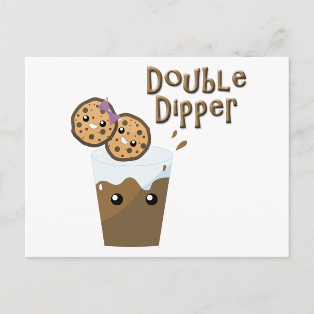 Double Dipper Cookies N Milk Postcard (Front)