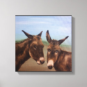 Double Donkey Canvas Print