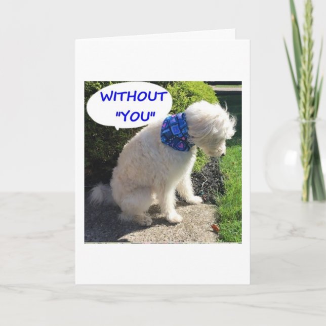 DOUBLE DOODLE "WITHOUT YOU I'M BLUE!" HOLIDAY CARD (Front)