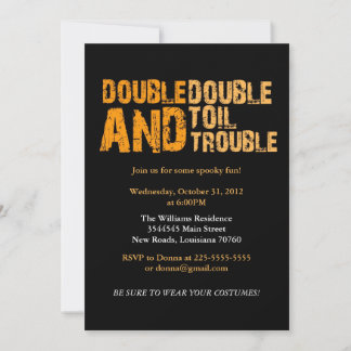 Double Double Toil & Trouble | Halloween Party Invitation