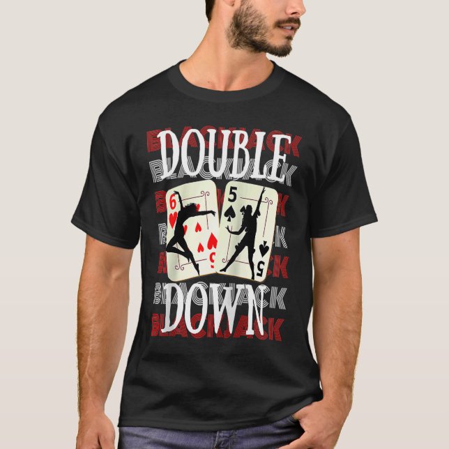 Double Down 21 Casino Gambling Blackjack Raglan Ba T-Shirt (Front)