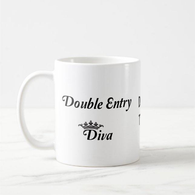 Double Entry Diva Coffee Mug (Left)