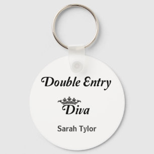 Double Entry Diva Key Ring