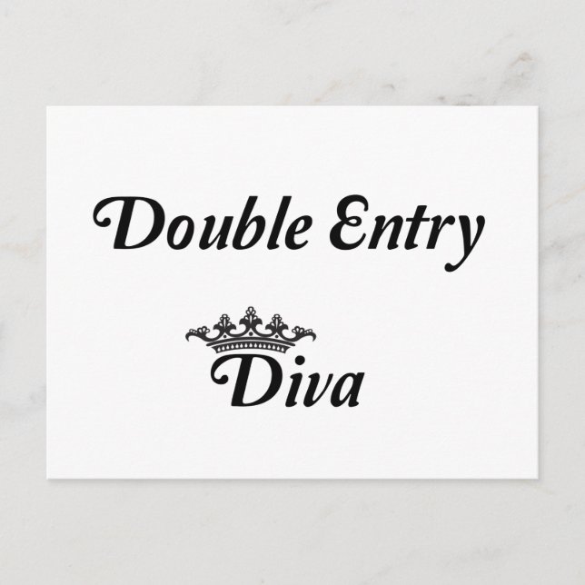 Double Entry Diva Postcard (Front)