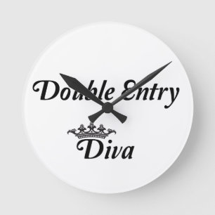 Double Entry Diva Round Clock