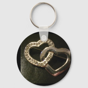 Double Entwined Love Hearts Key Ring