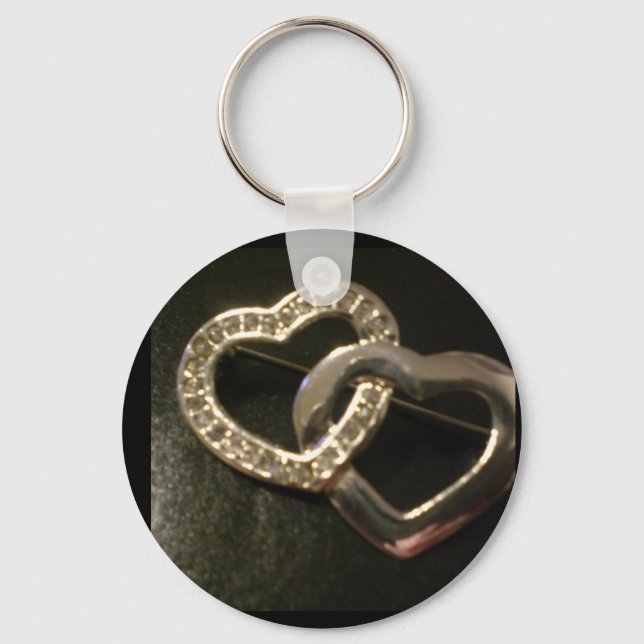 Double Entwined Love Hearts Key Ring (Front)
