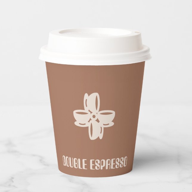 Double espresso A Blend of Elegance and Warmth Paper Cups (Front)