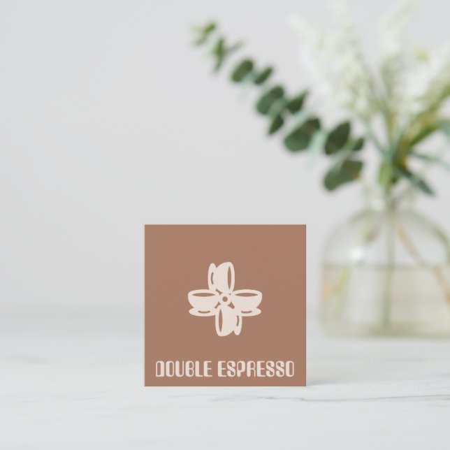 Double espresso A Blend of Elegance and Warmth Square Business Card (Standing Front)