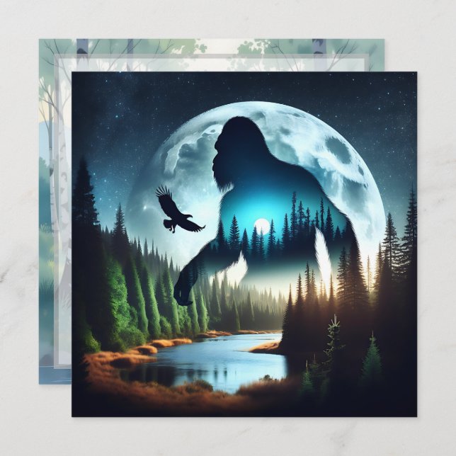 Double Exposure Bigfoot, Eagle and Full Moon (Front/Back)
