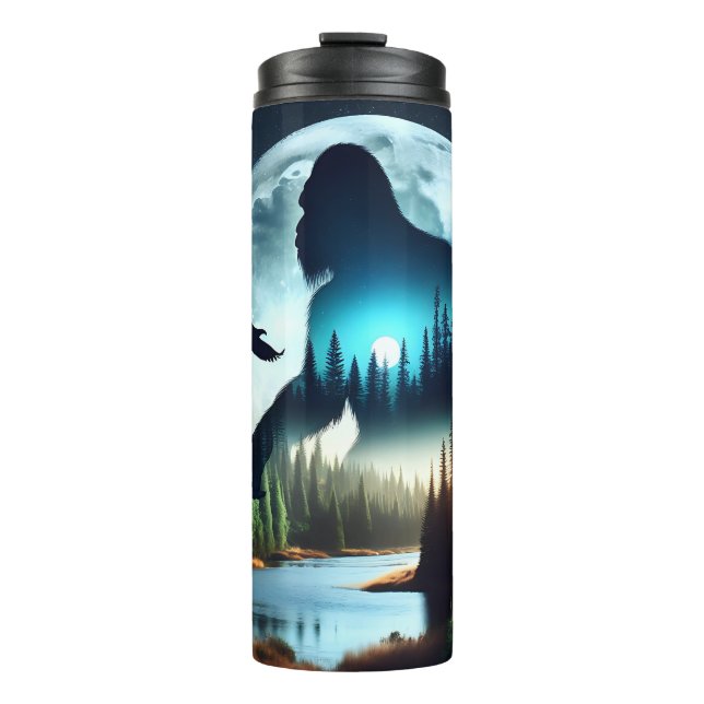 Double Exposure Bigfoot, Eagle and Full Moon Thermal Tumbler (Front)