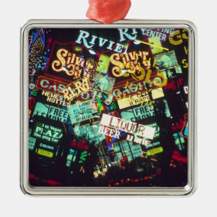 Double exposure, casino signs, Las Vegas, Metal Ornament
