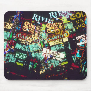 Double exposure, casino signs, Las Vegas, Mouse Pad