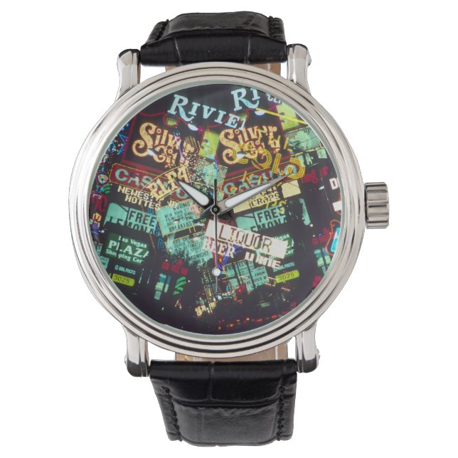 Double exposure, casino signs, Las Vegas, Watch (Front)