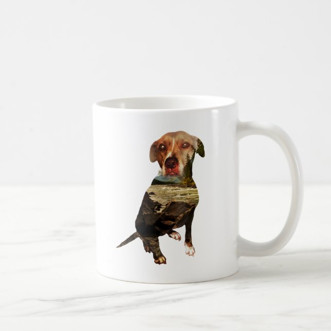 double exposure dog coffee mug (Right)
