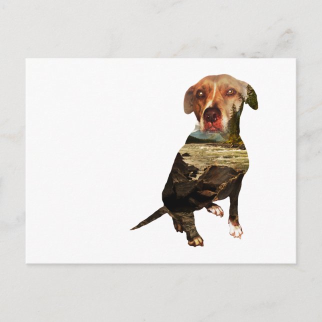 double exposure dog postcard (Front)