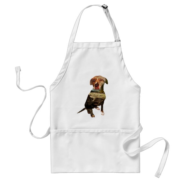 double exposure dog standard apron (Front)