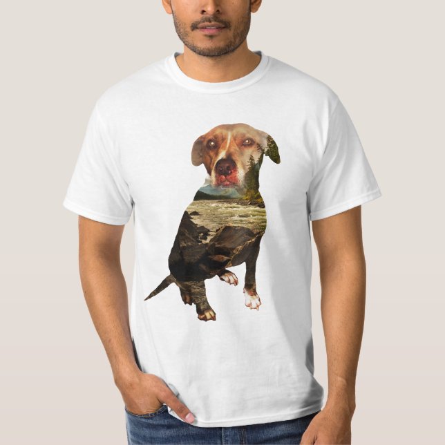 double exposure dog T-Shirt (Front)